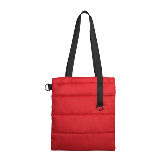 Шоппер Superbag Bubble, стёганый, с магнитной кнопкой (красный с черным)-1