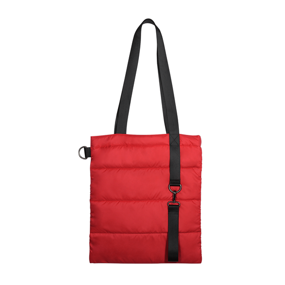 Шоппер Superbag Bubble, стёганый, с магнитной кнопкой (красный с черным)-2