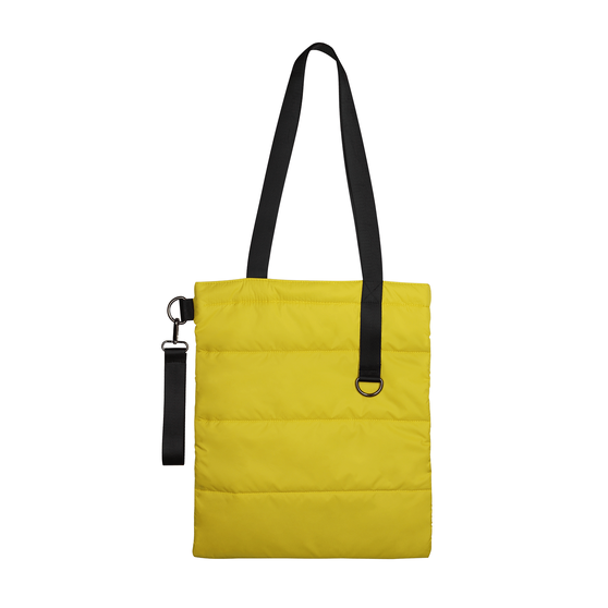 Шоппер Superbag Bubble, стёганый, с магнитной кнопкой (жёлтый с чёрным)-3