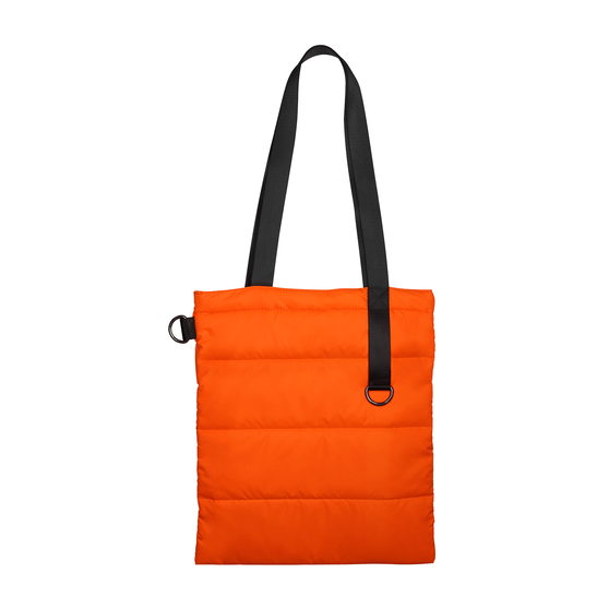 Шоппер Superbag Bubble, стёганый, с магнитной кнопкой (оранжевый с черным)-1