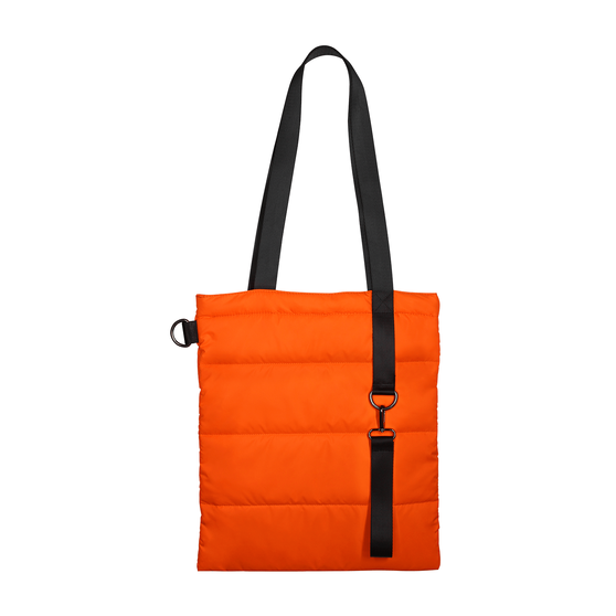 Шоппер Superbag Bubble, стёганый, с магнитной кнопкой (оранжевый с черным)-2