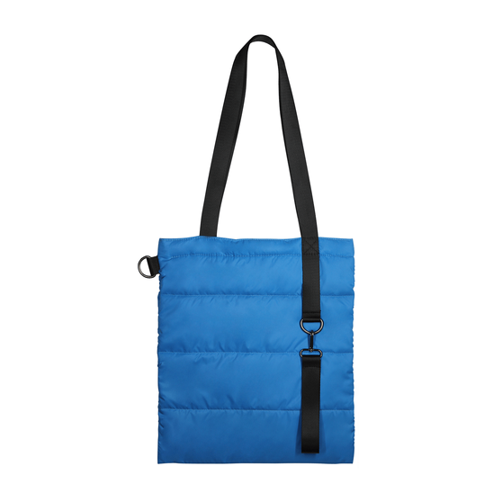 Шоппер Superbag Bubble, стёганый, с магнитной кнопкой (голубой с черным)-3