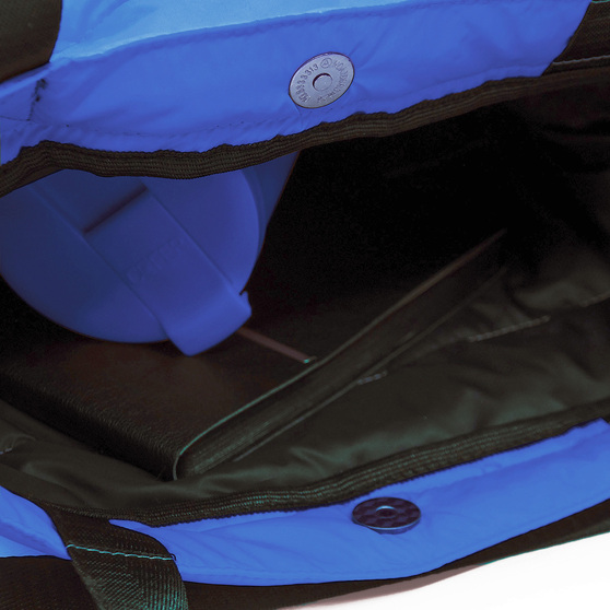 Шоппер Superbag Bubble, стёганый, с магнитной кнопкой (голубой с черным)-7