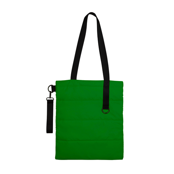 Шоппер Superbag Bubble New, стёганый, со скрытой магнитной кнопкой (зеленый с черным)-3
