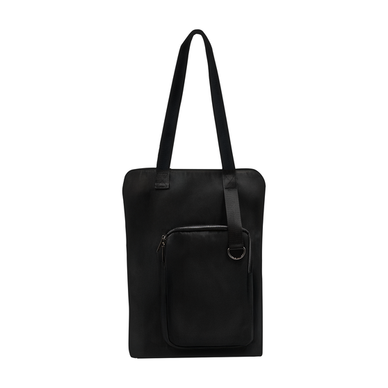 Шоппер Superbag Pocket, с внутренним креплением (карабин) и чехлом для мелочей (черный)-1