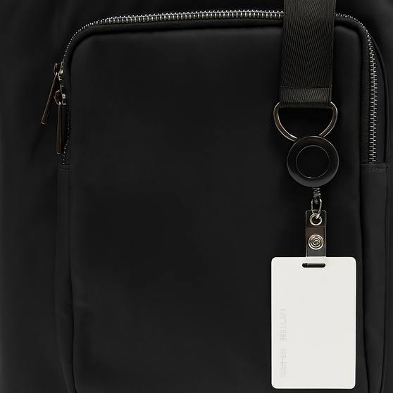 Шоппер Superbag Pocket, с внутренним креплением (карабин) и чехлом для мелочей (черный)-5
