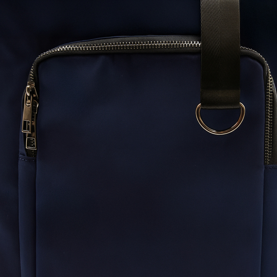 Шоппер Superbag Pocket, с внутренним креплением (карабин) и чехлом для мелочей (темно-синий с черным)-5