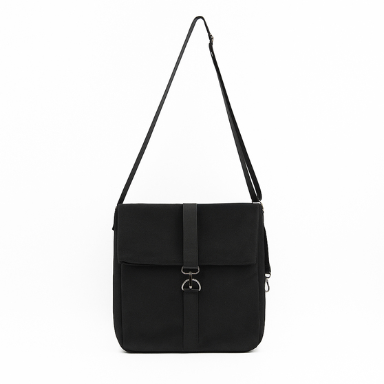 Шоппер Superbag Companion, с тремя отделениями, боковым креплением (карабин) и карманом (черный)-1