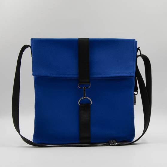 Шоппер Superbag Companion, с тремя отделениями, боковым креплением (карабин) и карманом (синий с черным)-2