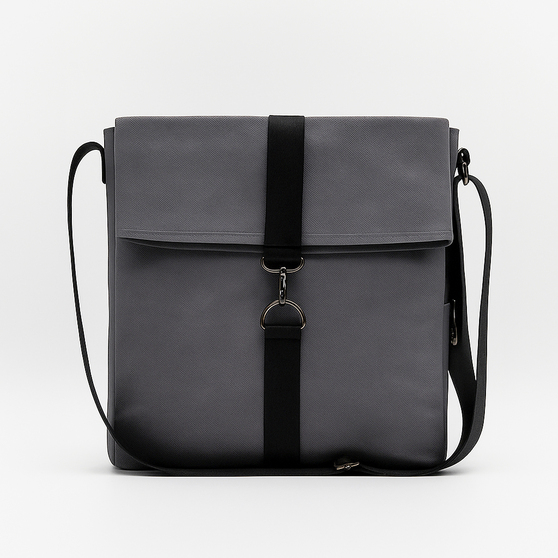 Шоппер Superbag Companion, с тремя отделениями, боковым креплением (карабин) и карманом (серый с черным)-2