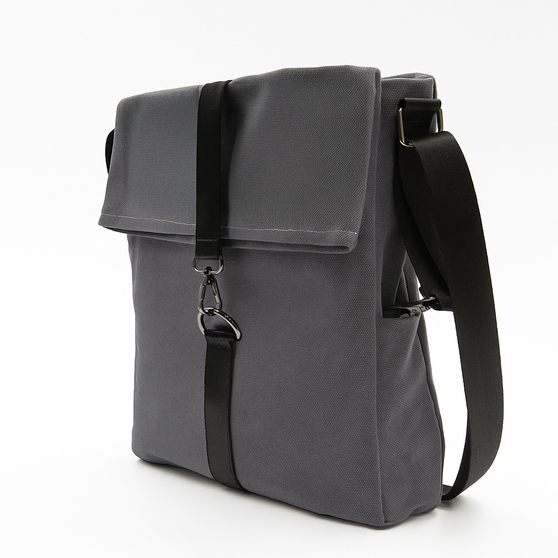 Шоппер Superbag Companion, с тремя отделениями, боковым креплением (карабин) и карманом (серый с черным)-5