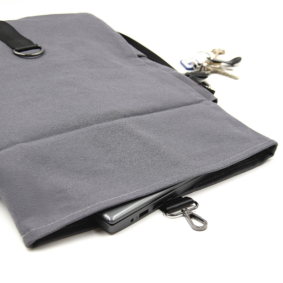 Шоппер Superbag Companion, с тремя отделениями, боковым креплением (карабин) и карманом (серый с черным)-9