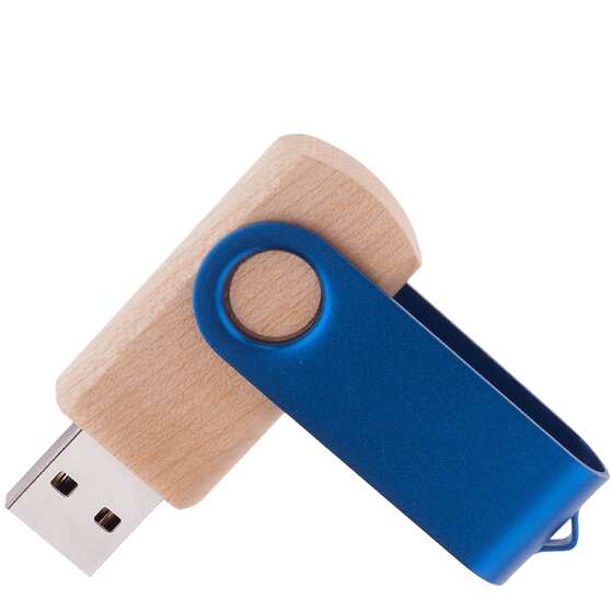 Флешка TWIST WOOD COLOR Светлое дерево с синим 4014.31.01.4ГБ-1