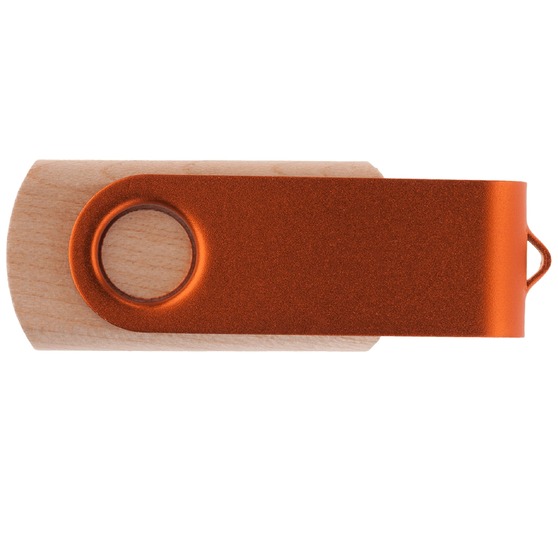 Флешка TWIST WOOD COLOR Светлое дерево с оранжевым 4014.31.05.4ГБ-2