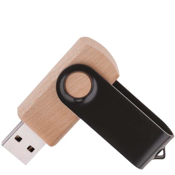 Флешка TWIST WOOD COLOR Светлое дерево с черным 4014.31.08.64ГБ-1