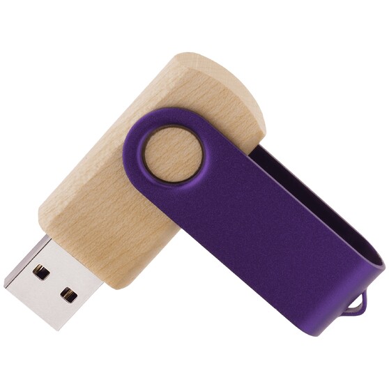 Флешка TWIST WOOD COLOR Светлое дерево с фиолетовым 4014.31.11.16ГБ-1