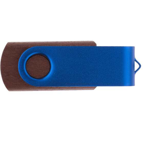 Флешка TWIST WOOD COLOR Темное дерево с синим 4014.32.01.4ГБ-2