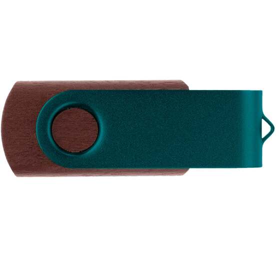 Флешка TWIST WOOD COLOR Темное дерево с зеленым 4014.32.02.32ГБ3.0-2