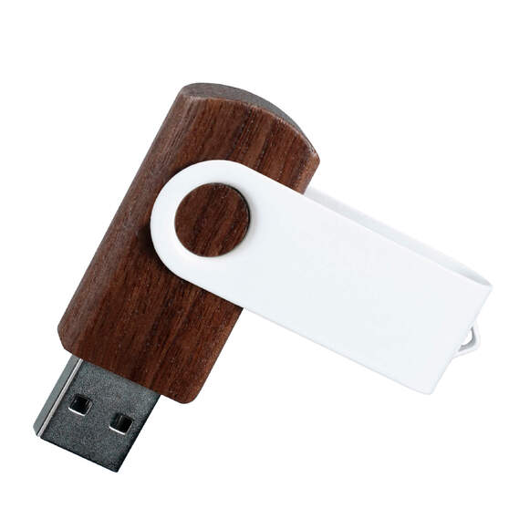 Флешка TWIST WOOD COLOR Темное дерево с белым 4014.32.07.16ГБ3.0-1