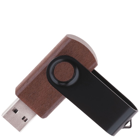 Флешка TWIST WOOD COLOR Темное дерево с черным 4014.32.08.16ГБ-1