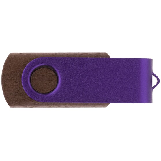 Флешка TWIST WOOD COLOR Темное дерево с фиолетовым 4014.32.11.32ГБ3.0-2