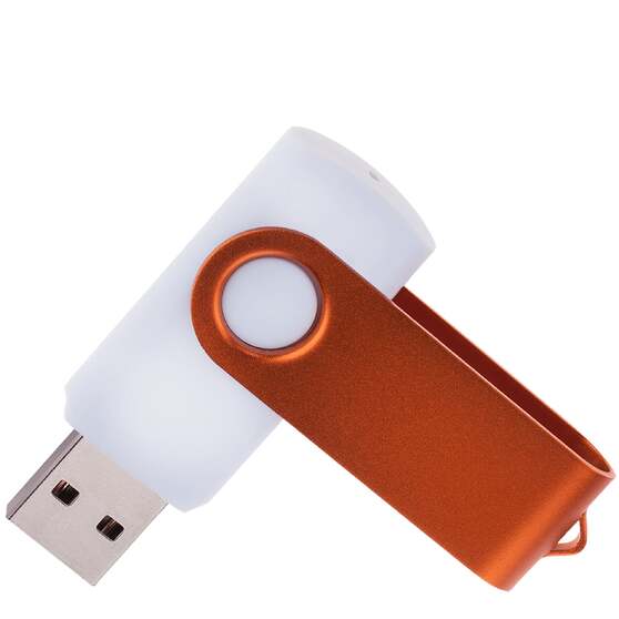 Флешка TWIST WHITE COLOR Белая с оранжевым 4015.05.8ГБ-1