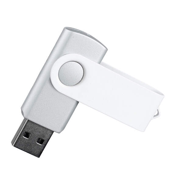 Флешка TWIST WHITE COLOR Серебристая с белым 4015.06.07.32ГБ3.0-1