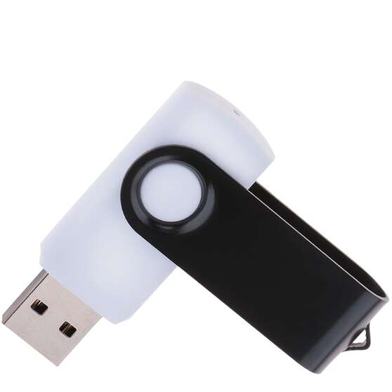 Флешка TWIST WHITE COLOR Белая с черным 4015.08.4ГБ-1