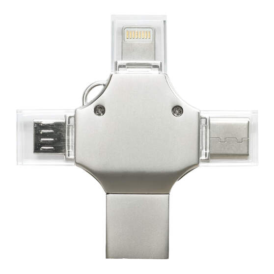 Флешка XENON 4в1 Серебристая 4444.06.64ГБ3.0-4