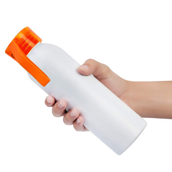 Бутылка для воды VIKING WHITE 650мл. Белая с оранжевой крышкой 6143.05-2