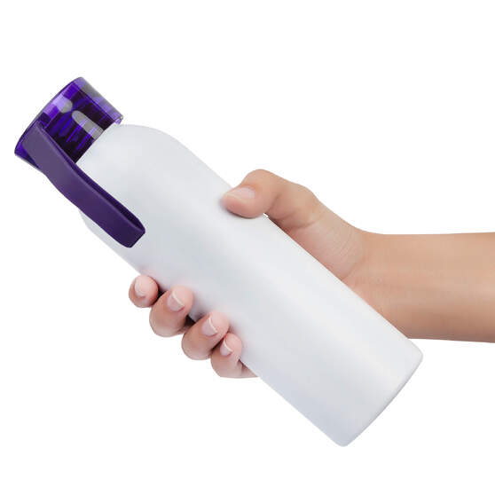 Бутылка для воды VIKING WHITE 650мл. Белая с фиолетовой крышкой 6143.11-2