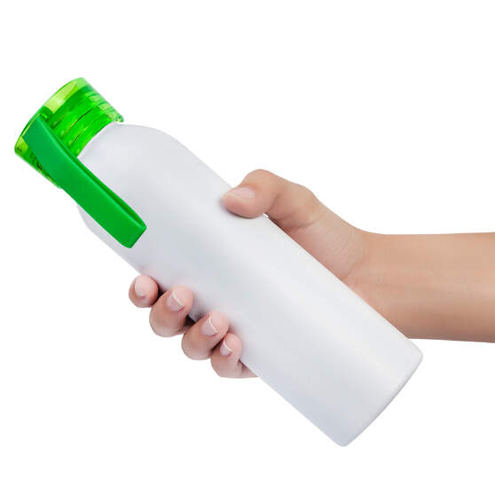 Бутылка для воды VIKING WHITE 650мл. Белая с салатовой крышкой 6143.15-2