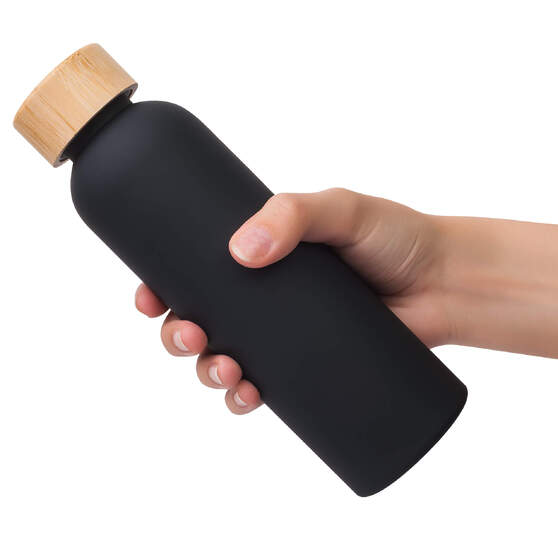 Бутылка для воды BAMBOO PET SOFT 550мл. Черная 6265.08-2