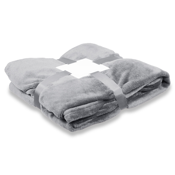 Плед флисовый SUPER SOFT COMFORT TRAVEL, серый
