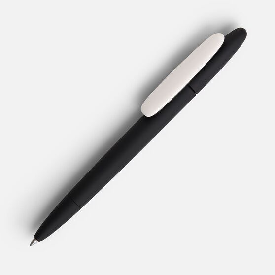 Ручка шариковая Prodir DS5 TRR-P Soft Touch, черная с белым