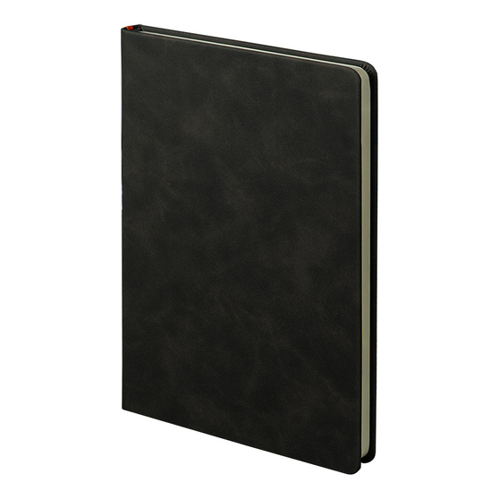 Ежедневник недатированный MUSE, черный, формат А5, с декоративной красной полосой, блок в линейку
