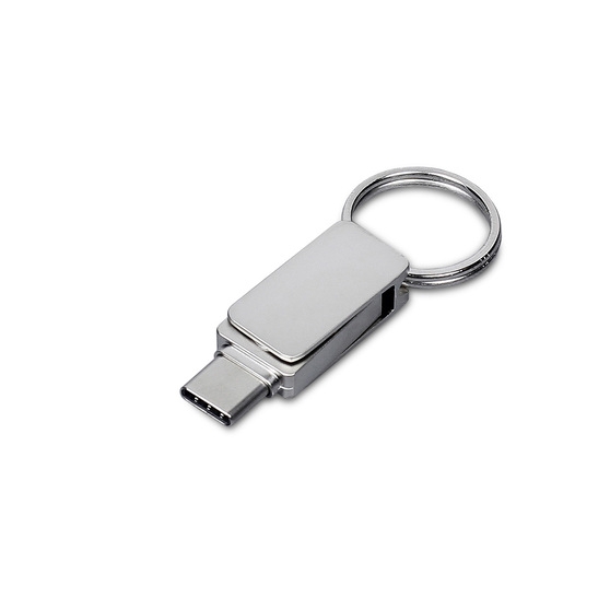 USB 2.0- флешка «Mercury» на 32 Гб с поворотным механизмом и дополнительным разъемом Type-C