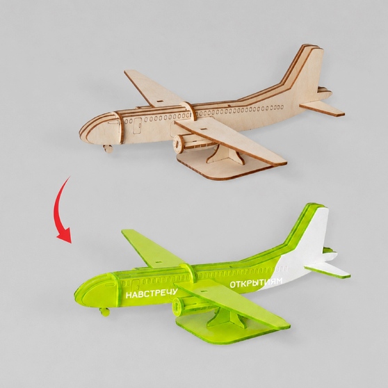 Деревянный 3d пазл «Самолет»