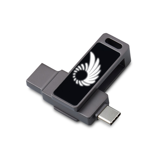 USB3.0/ Type-C флешка 2в1 на 32 ГБ «Спинлайт» с подсветкой