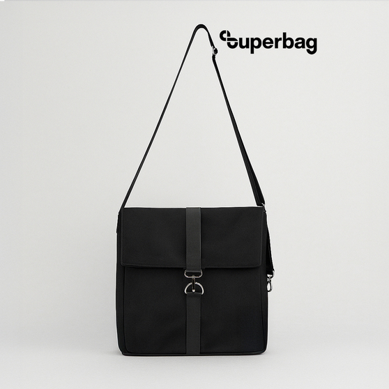 Шоппер Superbag Companion, с тремя отделениями, боковым креплением (карабин) и карманом (черный)